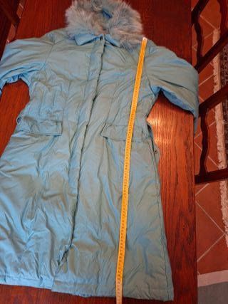 Piumino Trussardi azzurro con collo pelliccia vera