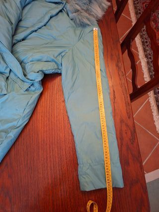 Piumino Trussardi azzurro con collo pelliccia vera