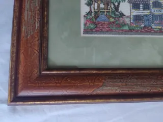 GRAN CUADRO PUNTO CRUZ VINTAGE Abecedario Casas