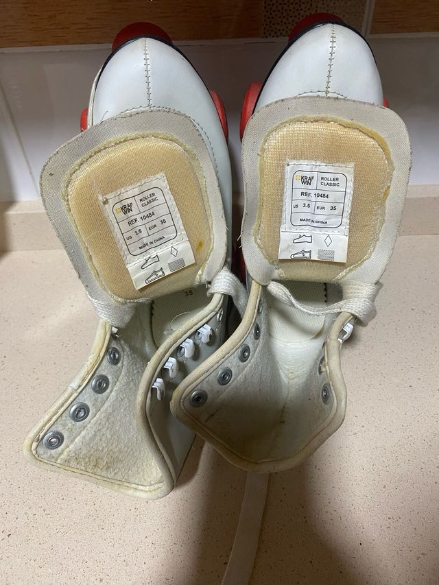Patines 4 ruedas Krafwin blancos talla 35.