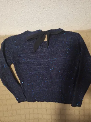 Jersey azul brillante con lazo