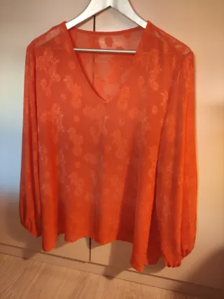 Blusa elegante fiesta mujer naranja