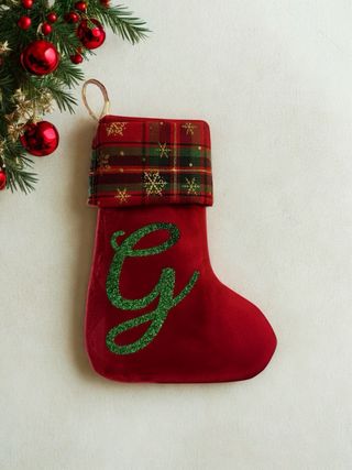 Calza Befana Rossa con Glitter Verde
