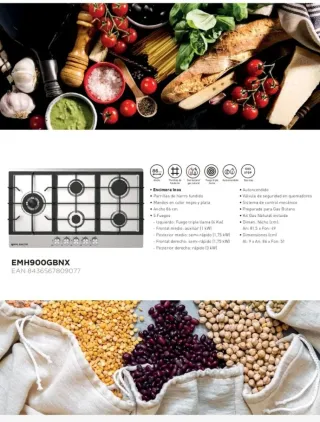 Encimera de gas 5 fuegos eas electric