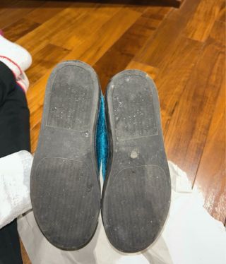 Scarpe basse in velluto blu