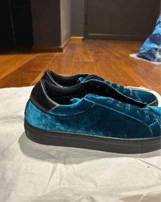 Scarpe basse in velluto blu