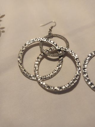 Pendientes 3 Aros entrelazados Vintage artesanos
