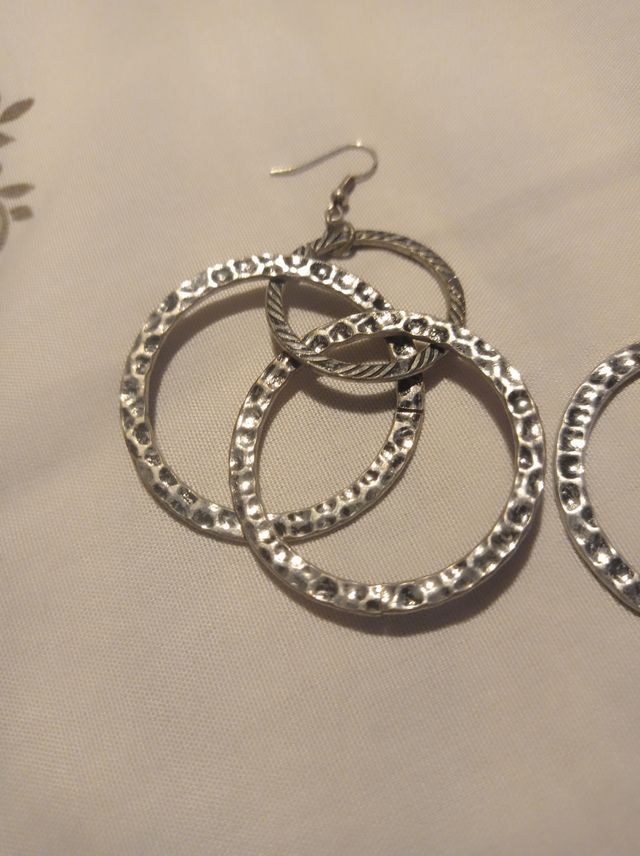 Pendientes 3 Aros entrelazados Plata Hechos a Mano