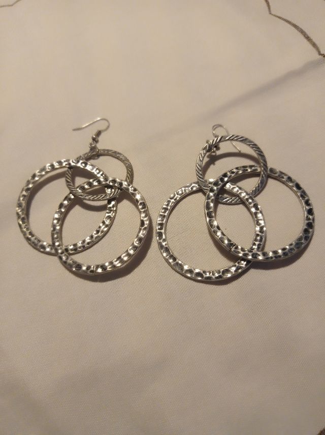 Pendientes 3 Aros entrelazados Plata Hechos a Mano