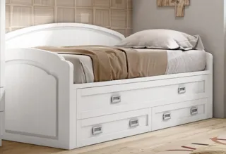 Cama nido blanca con cajones
