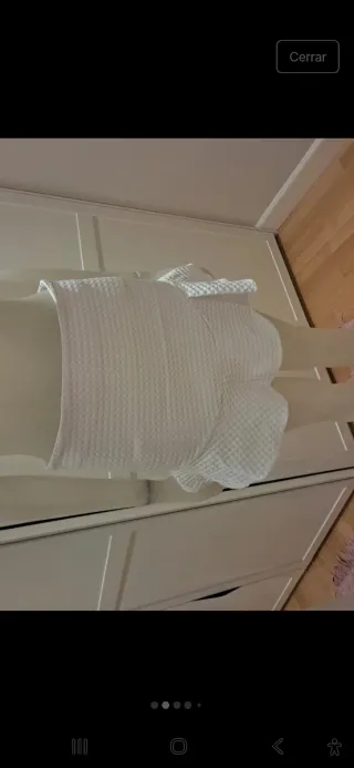 Falda Zara Blanca Texturizada Talla M