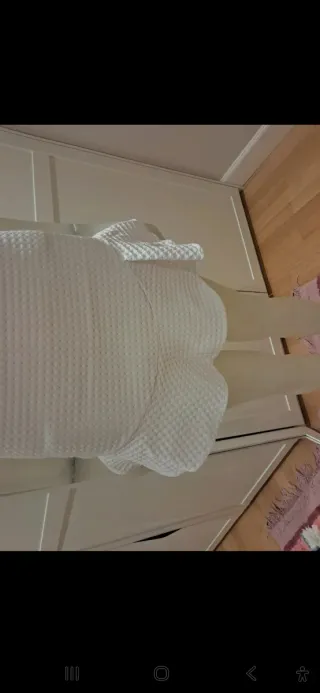 Falda Zara Blanca Texturizada Talla M