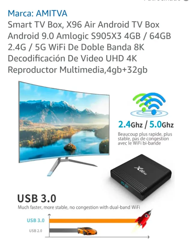 Smart TV Box X96 Air Android 9.0 4GB/64GB