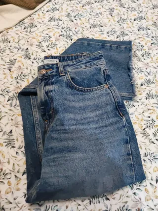 Pantalón vaquero ancho azul