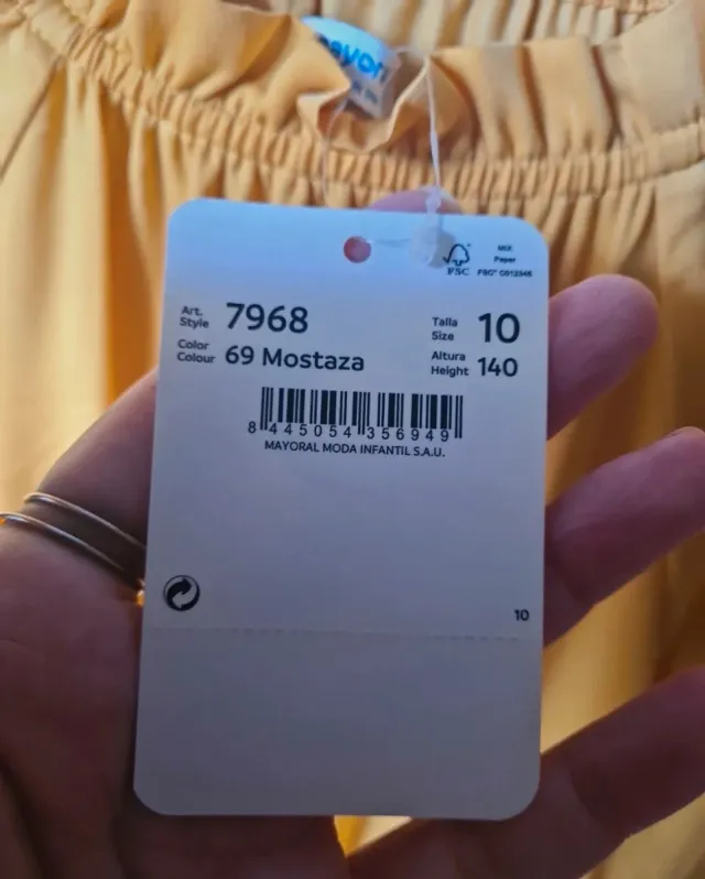 Vestido Mayoral mostaza