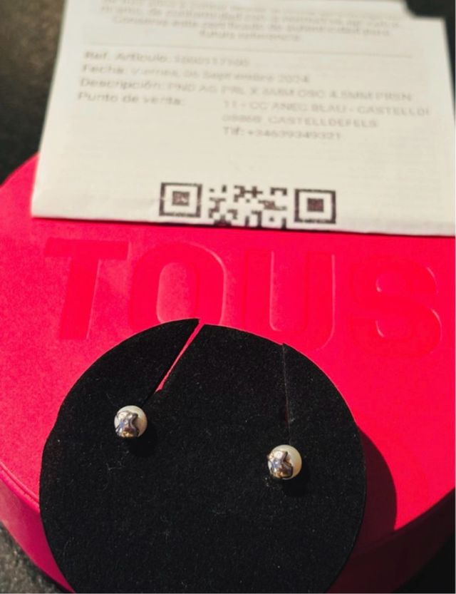 Pendientes Tous Perla Plata