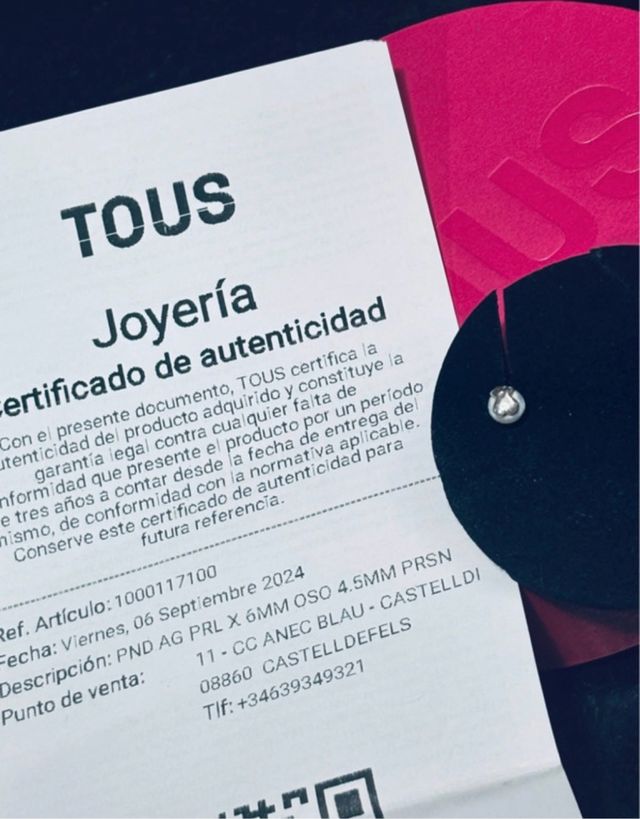 Pendientes Tous Perla Plata