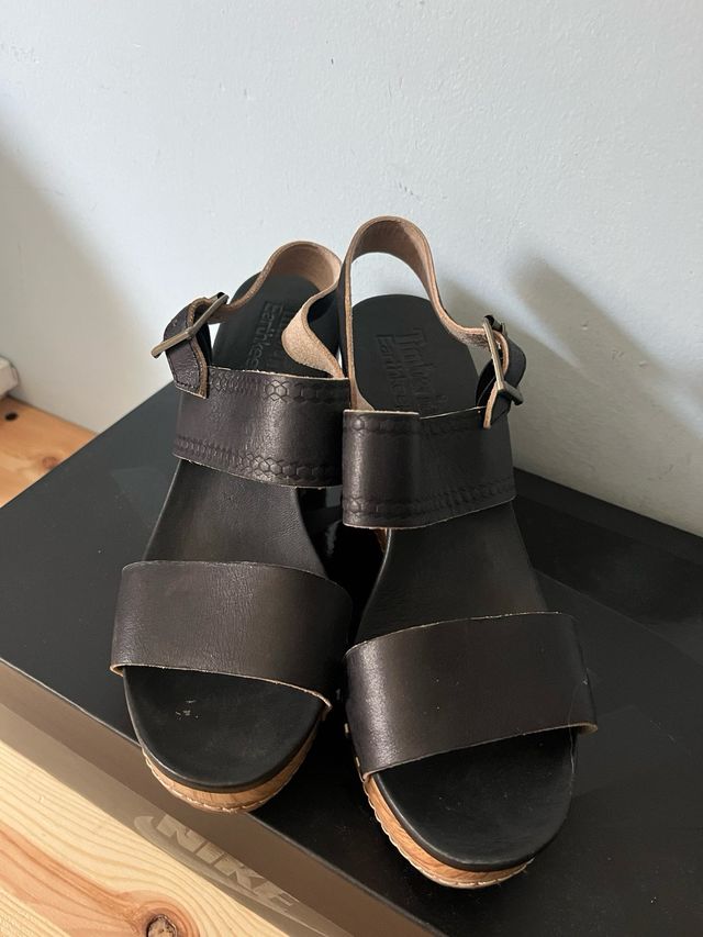 Sandalias piel Timberland Cuña Madera