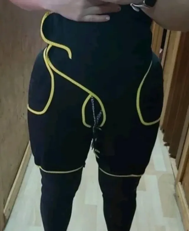 Faja reductora y moldeadora con detalles amarillos