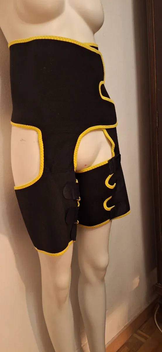 Faja reductora y moldeadora con detalles amarillos