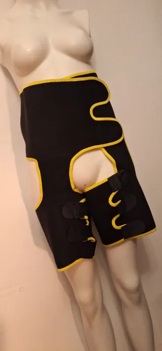 Faja reductora y moldeadora con detalles amarillos