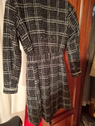 Abrigo Morgan cuadros negro y blanco