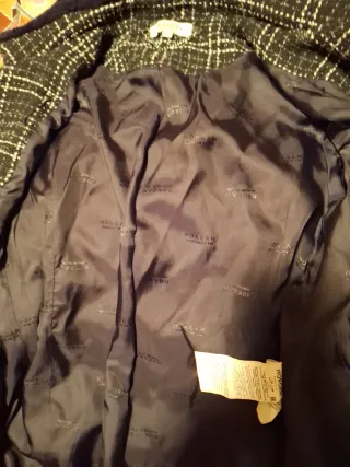 Abrigo Morgan cuadros negro y blanco