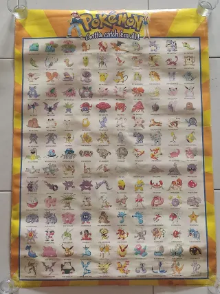 Poster Vintage Pokemon Ufficiale Nintendo 1999