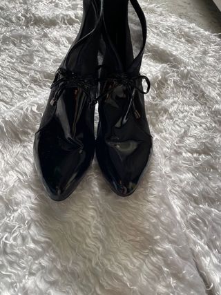 Botines negros tacón ancho y bajo