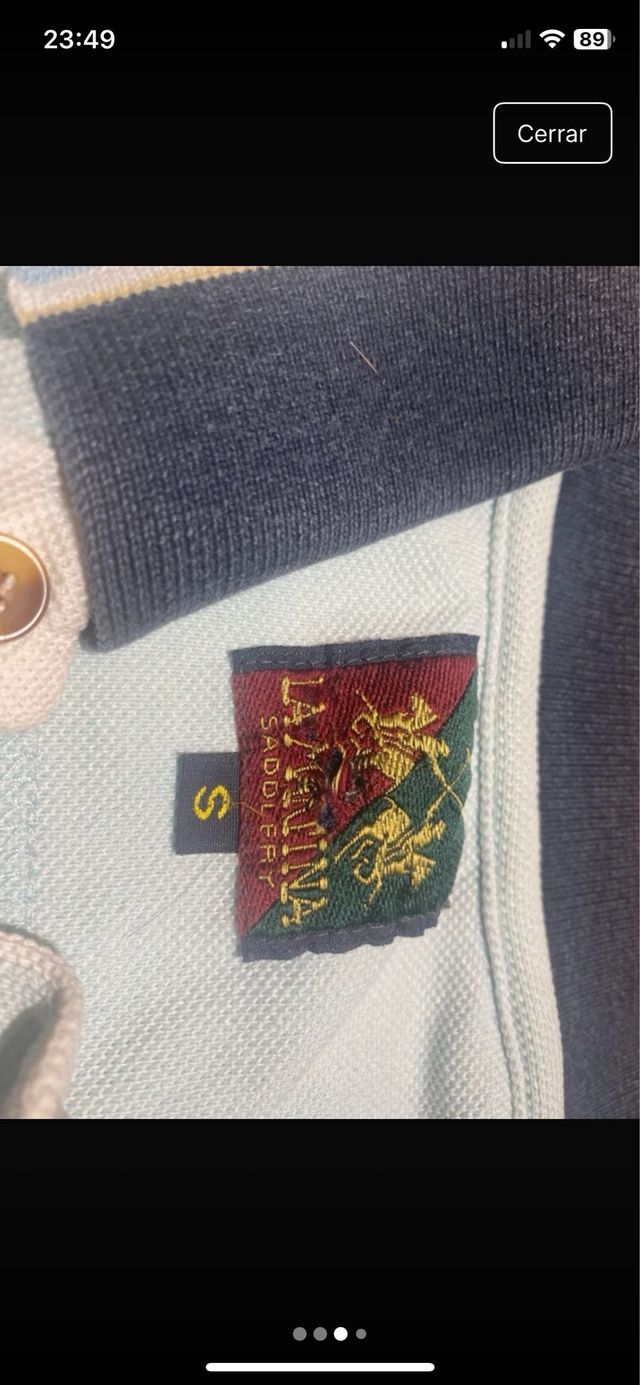 Polo La Martina a manica lunga blu chiaro