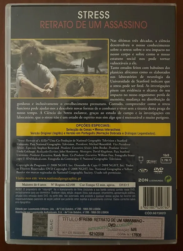 DVD "Stress - Retrato de um assassino"