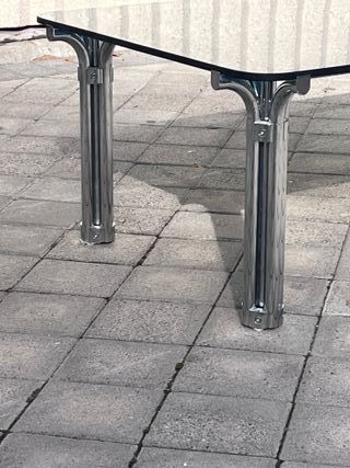 Mesa Vintage Cristal y Metal Años 70