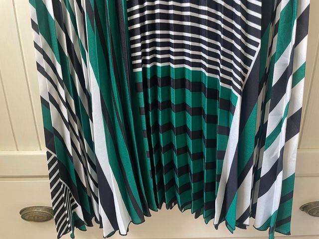 Falda larga plisada multicolor