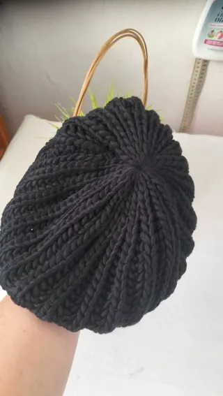 Gorro lana grueso mujer negro