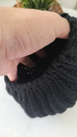 Gorro lana grueso mujer negro