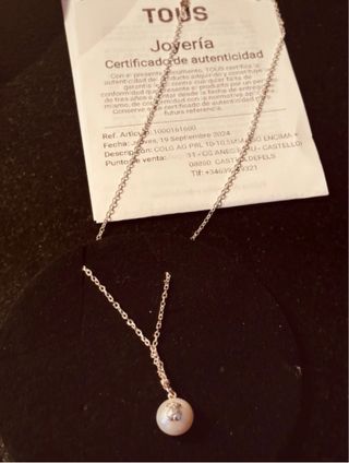 Colgante Tous Perla Oso Plata