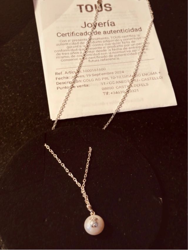 Colgante Tous Perla Oso Plata