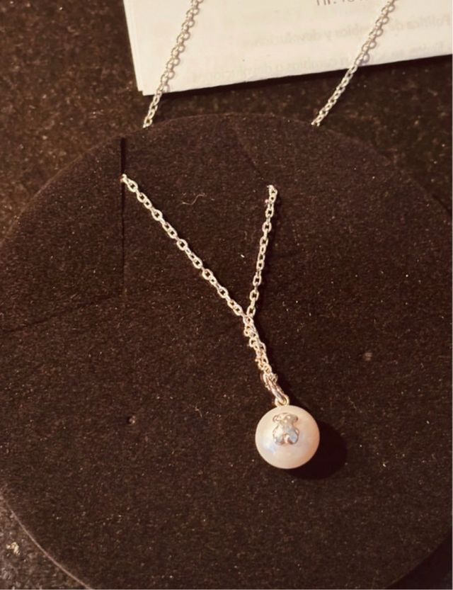 Colgante Tous Perla Oso Plata