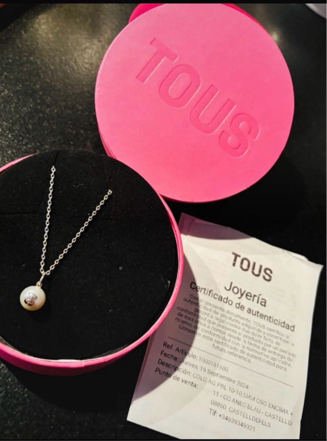 Colgante Tous Perla Oso Plata