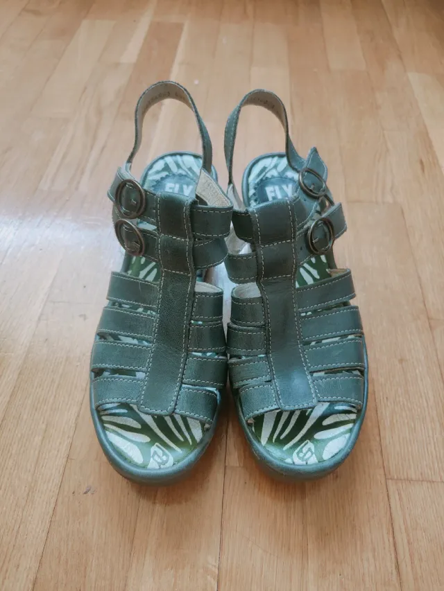 Sandalias Fly London Verde Oliva Mujer