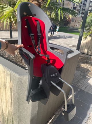 Asiento Bici Niños Hamax Smiley Gris/Rojo