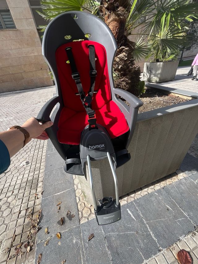 Asiento Bici Niños Hamax Smiley Gris/Rojo