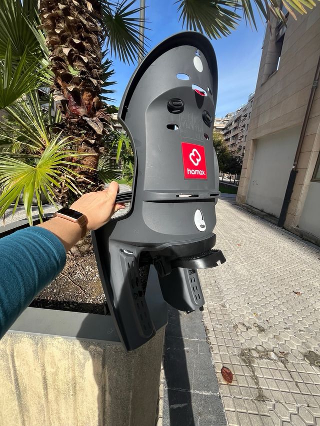 Asiento Bici Niños Hamax Smiley Gris/Rojo