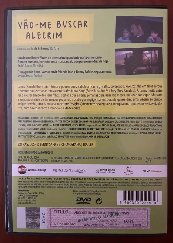 DVD "Vão-me buscar alecrim" - Josh & Benny Safdie