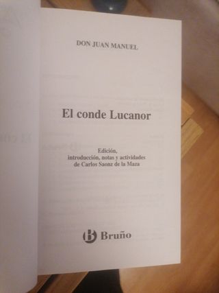 Libro El Conde Lucanor. Bruño. Anaquel.