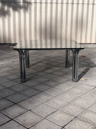 Mesa Vintage Cristal y Metal Años 70