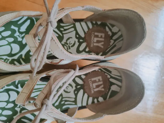 Sandalias Fly London Mujer Beige/Verde