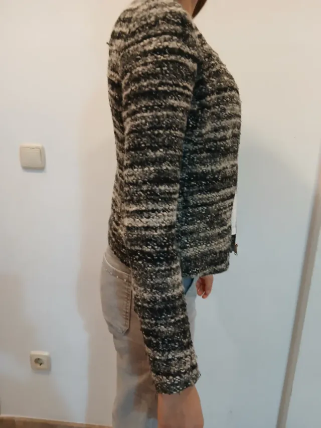 Chaqueta tweed cremallera