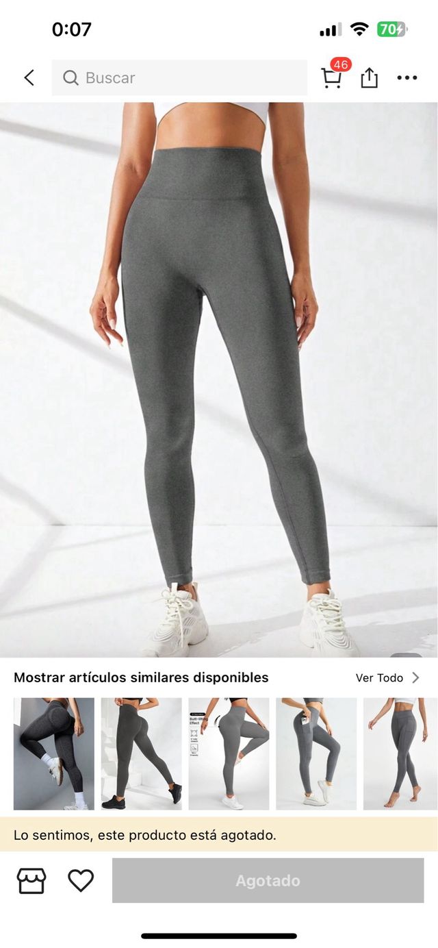 Pantalón deportivo Shein push up gris talla S