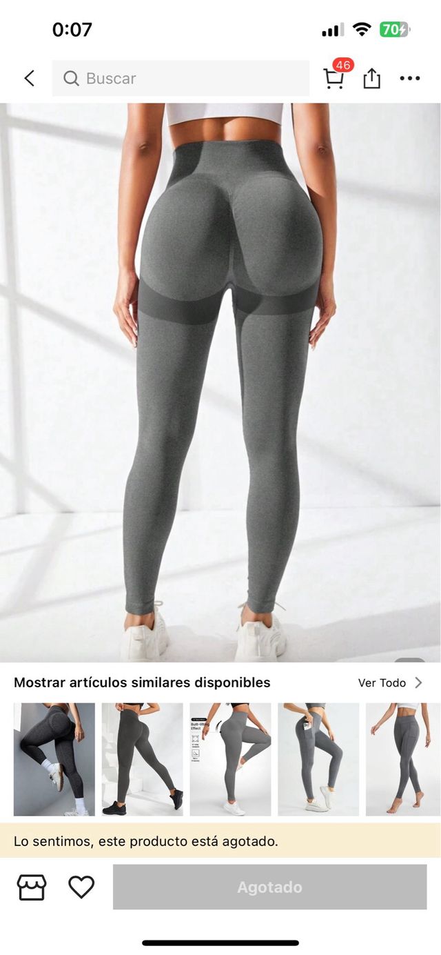 Pantalón deportivo Shein push up gris talla S